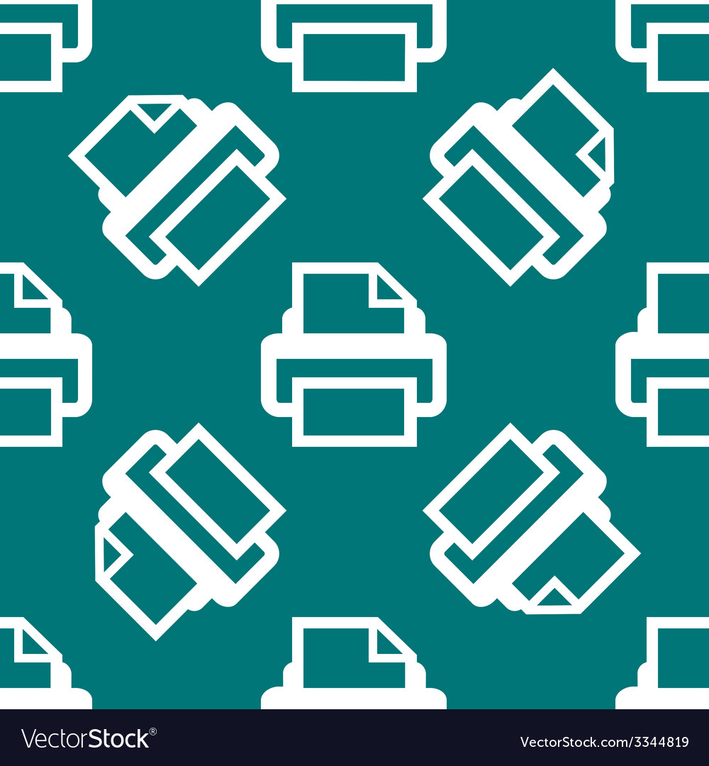 Printer web icon flat design seamless pattern