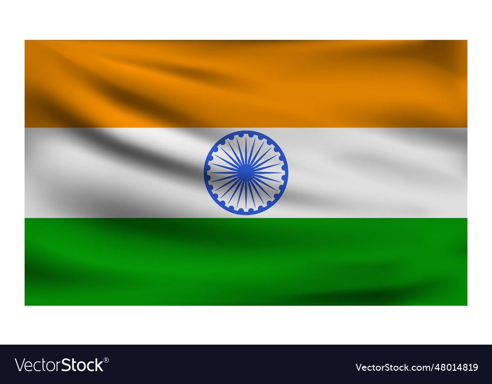 Realistic national flag of india current state Vector Image