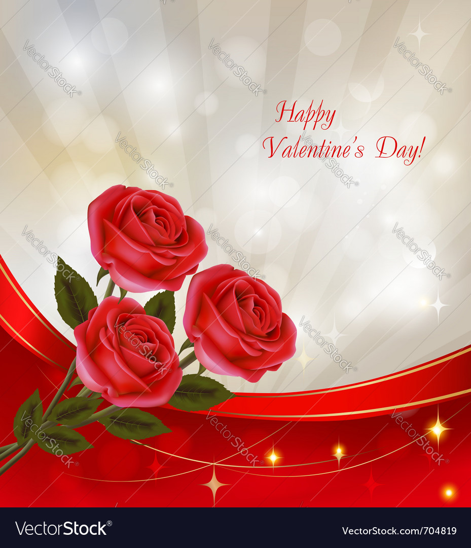 Red roses and ribbons Royalty Free Vector Image