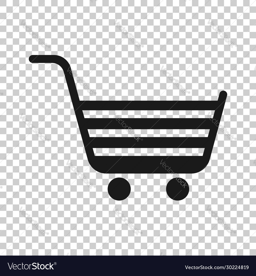 Shopping cart icon in flat style trolley on white Vector Image