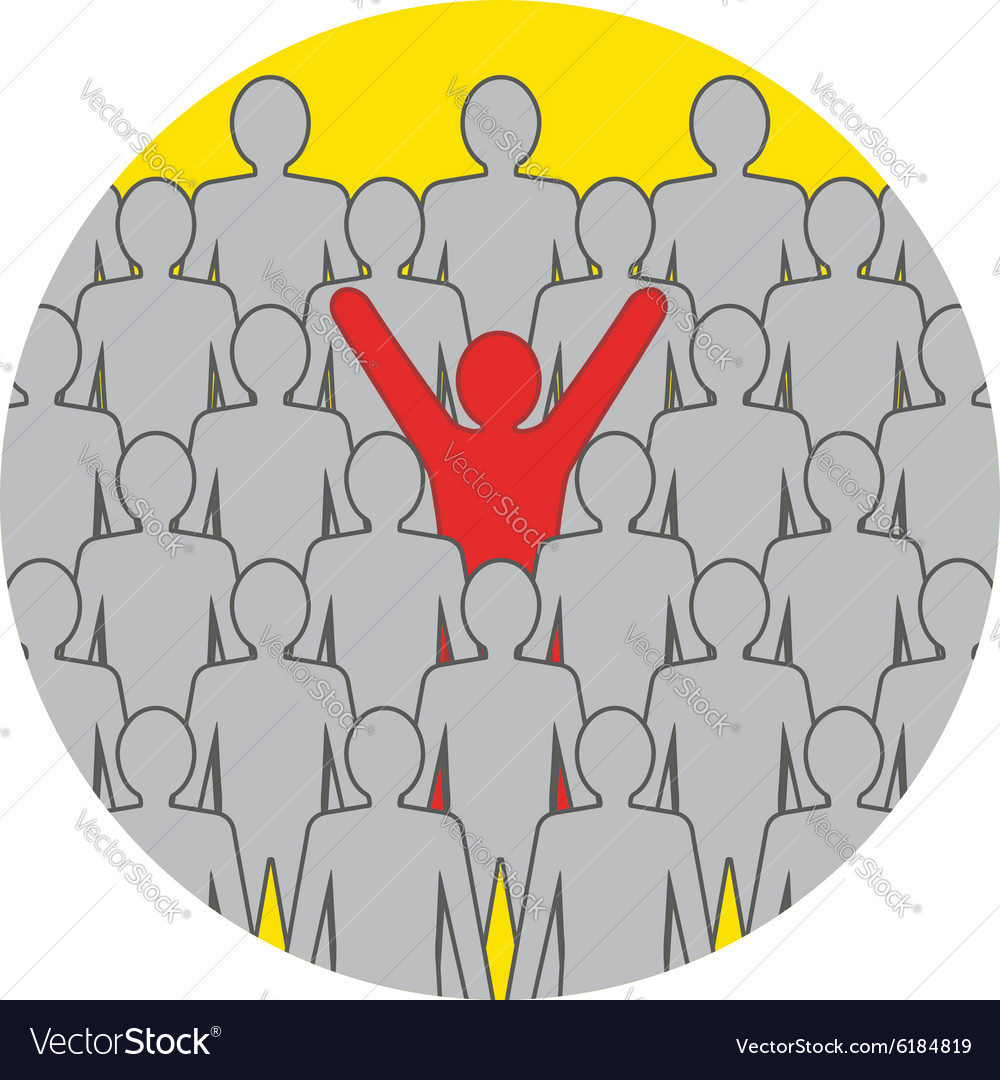 Unusual person in the crowd concept flat design