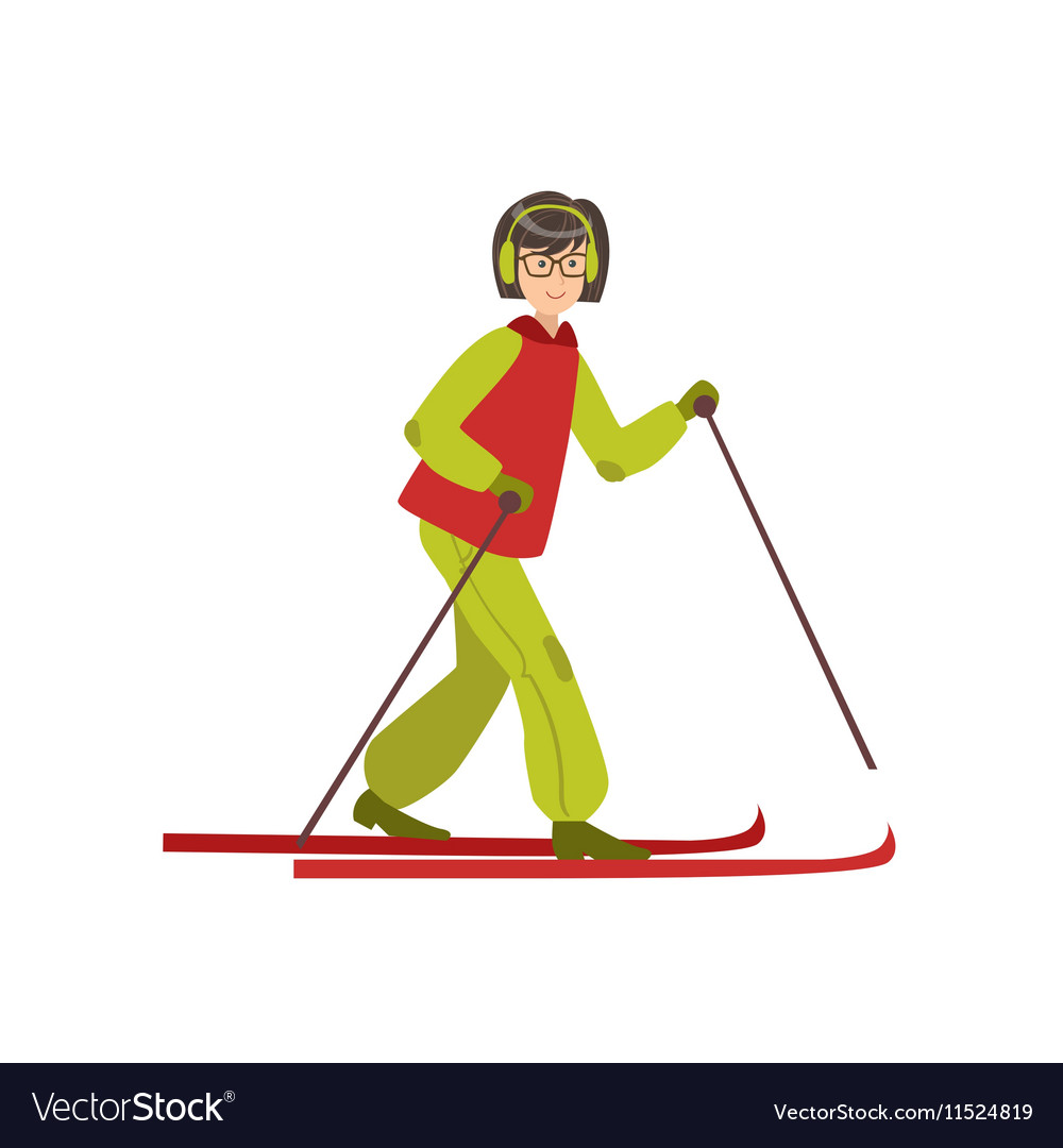 Woman skiing winter sports Royalty Free Vector Image