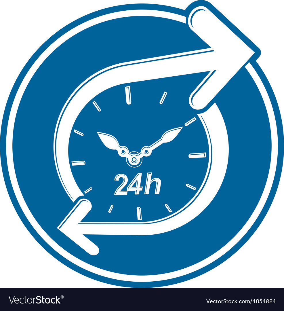 24 hours-a-day concept clock face with a dial