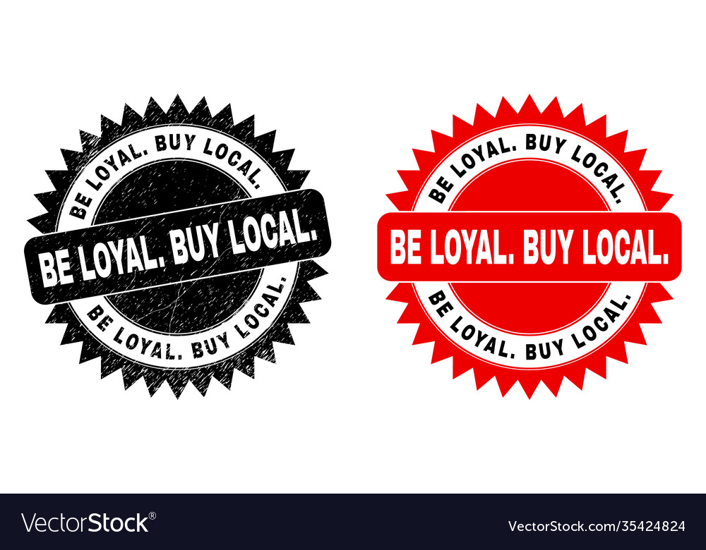 Be loyal buy local black rosette seal