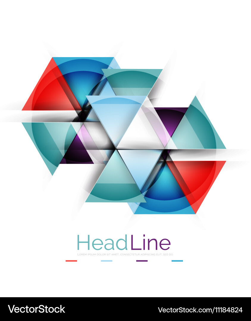 Colorful triangles on white background Royalty Free Vector