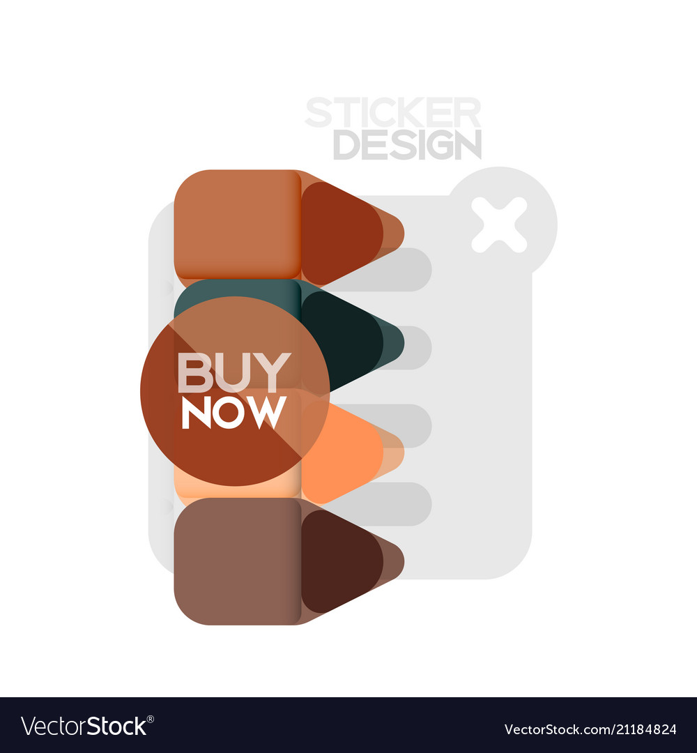 Flat design triangle arrow shape geometric sticker