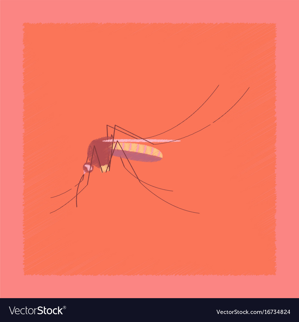 flat geometric sign with mosquito