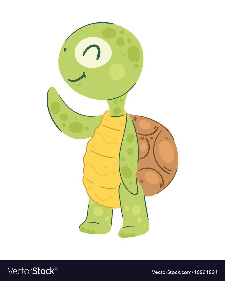 Happy turtle standing Royalty Free Vector Image