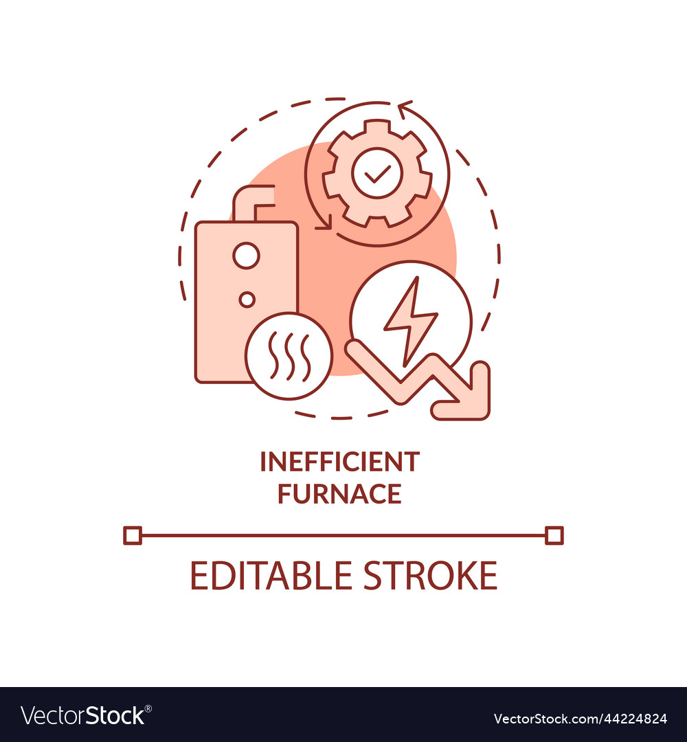 Inefficient furnace terracotta concept icon Vector Image