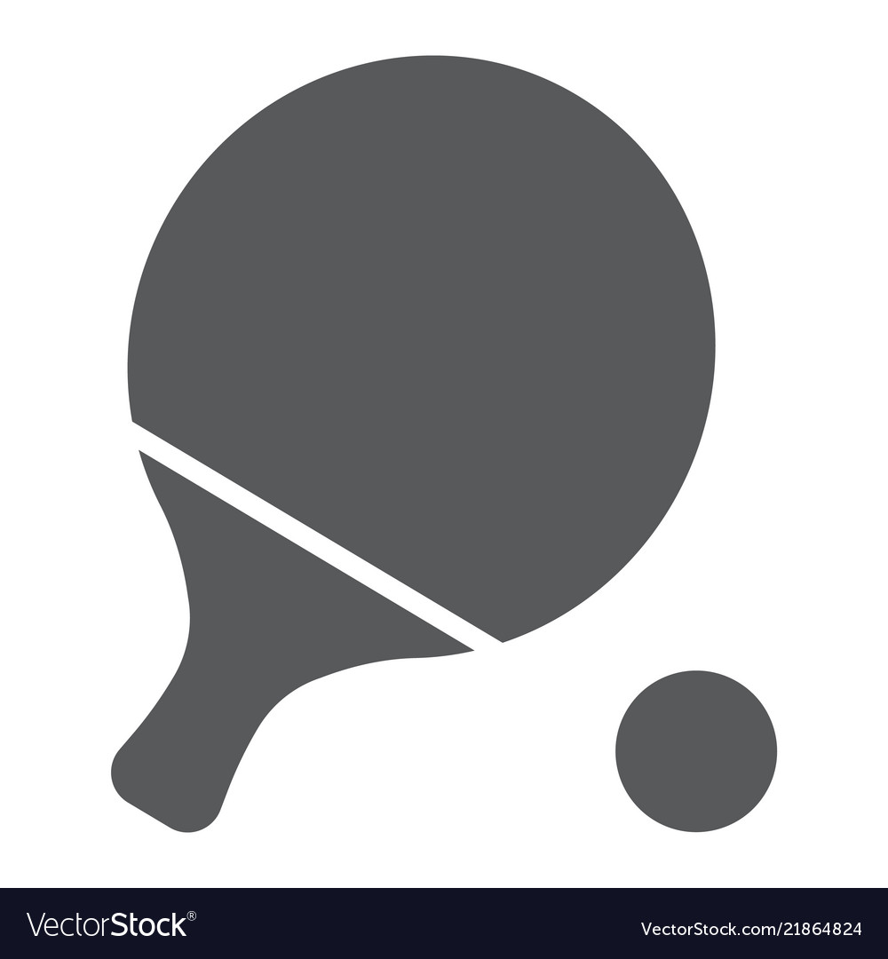 Ping pong glyph icon game and sport racket sign