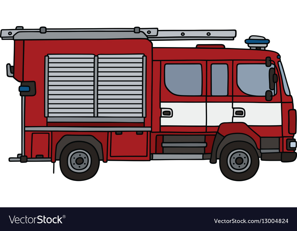 Red fire truck Royalty Free Vector Image - VectorStock