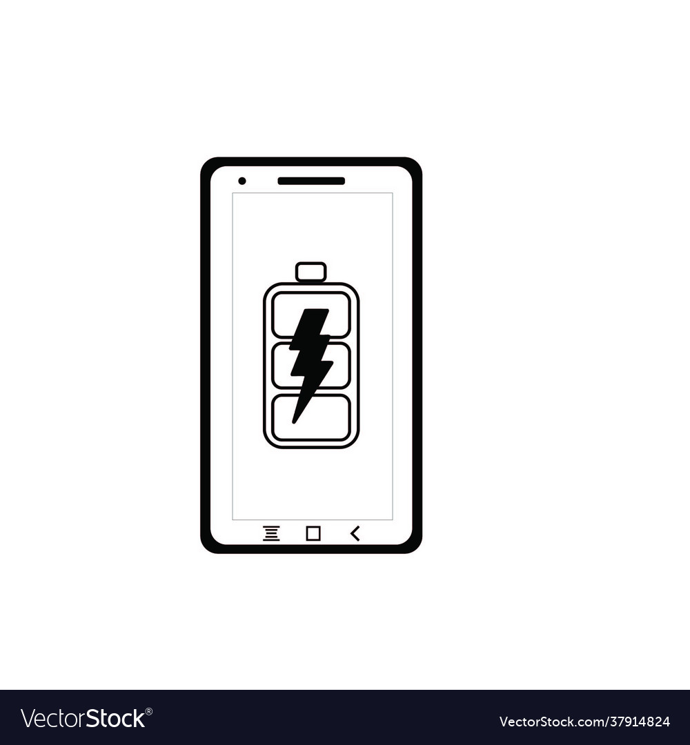 Smartphone battery charging icon Royalty Free Vector Image