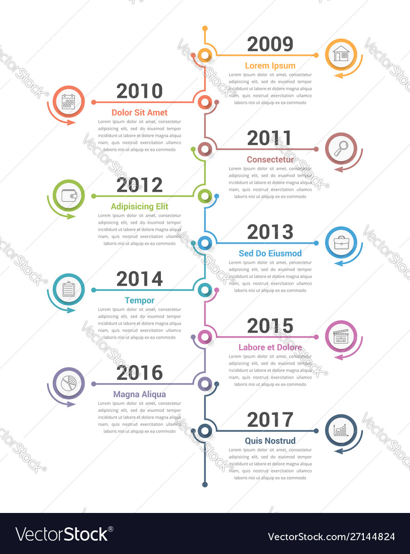 Timeline infographics Royalty Free Vector Image