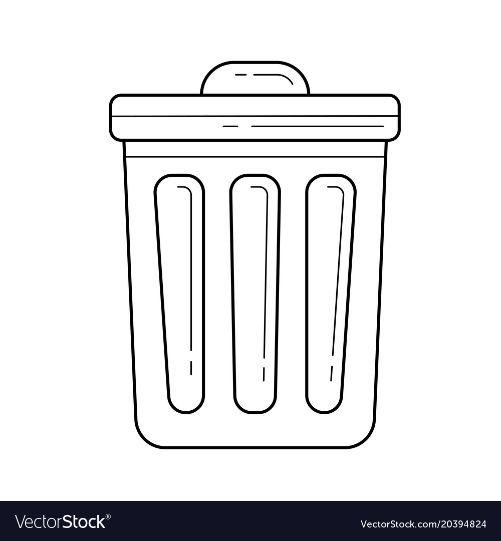 Trash bin line icon