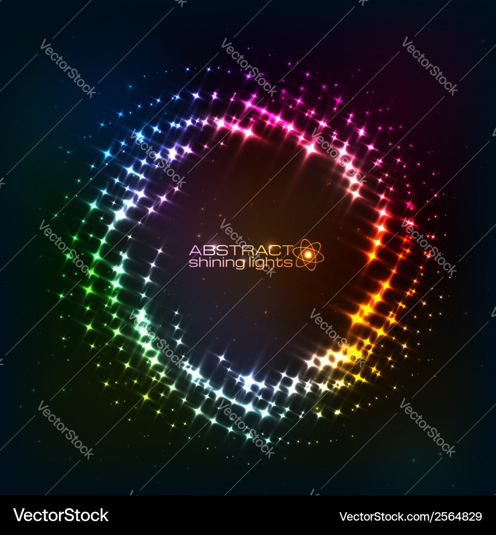 Abstract circle shining lights frame Royalty Free Vector