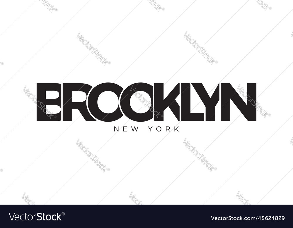 Brooklyn new york usa typography slogan design Vector Image