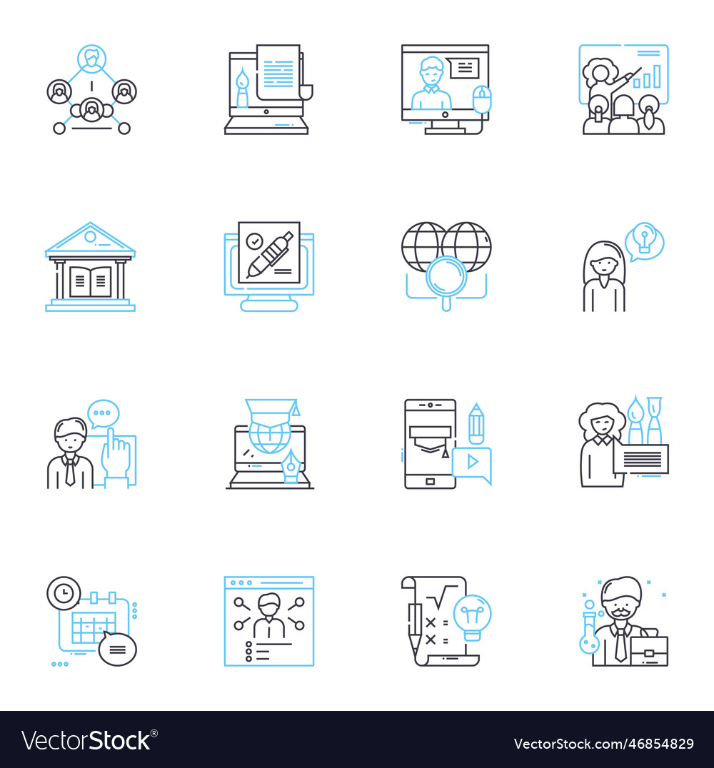 E-Learning Linear Icons