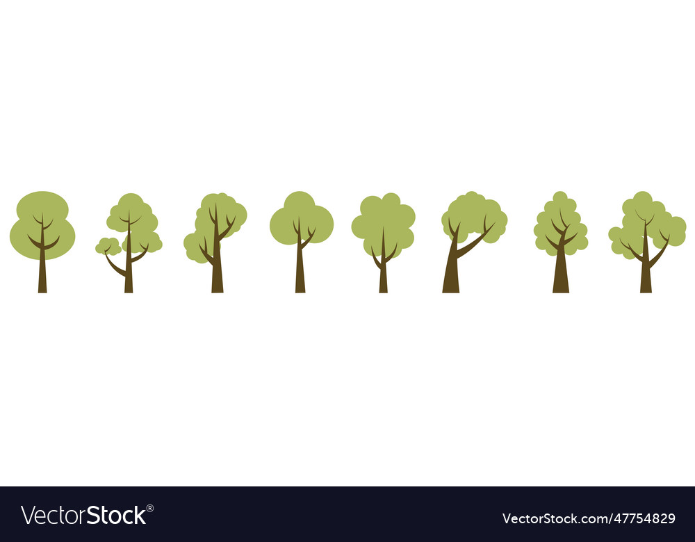 Green light trees collection of of trees wood Vector Image