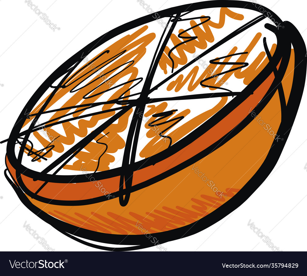 Hand drawn orange-tangerine fruit