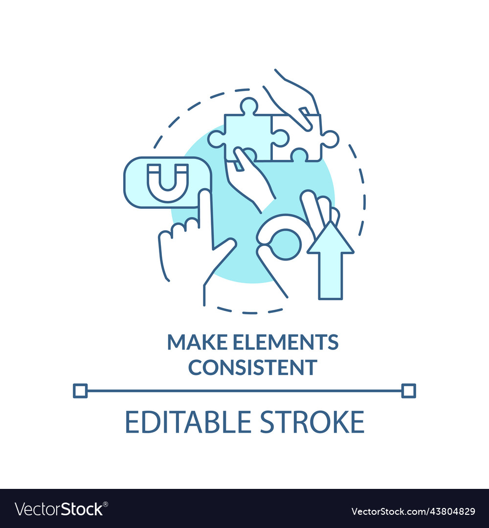 Make elements consistent turquoise concept icon