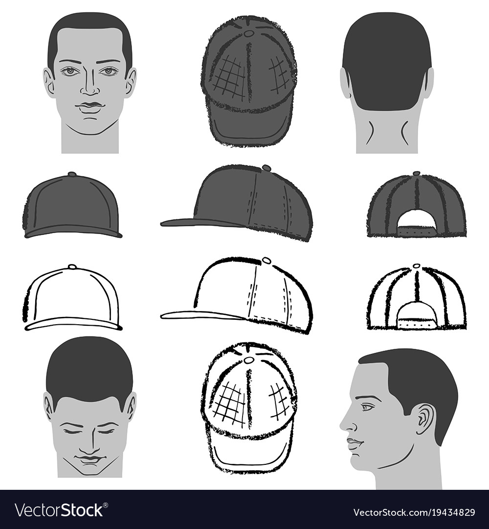 Outlineed Cap und Head Sketch