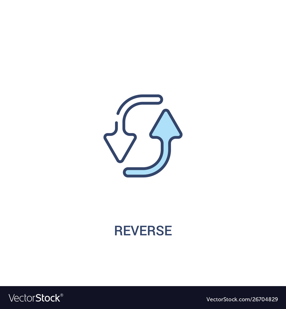 Reverse concept 2 colored icon simple line