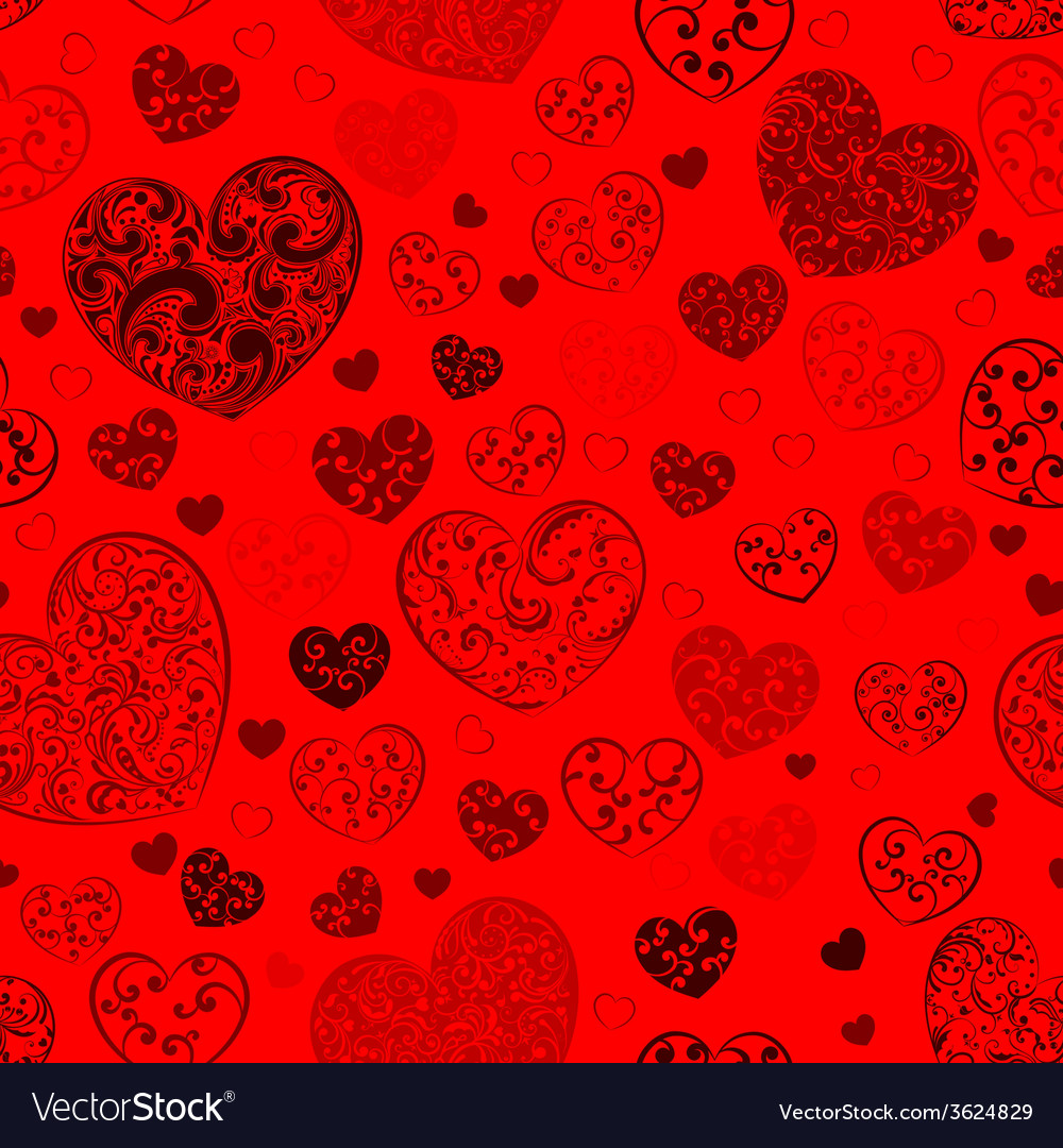 Seamless pattern of hearts Royalty Free Vector Image