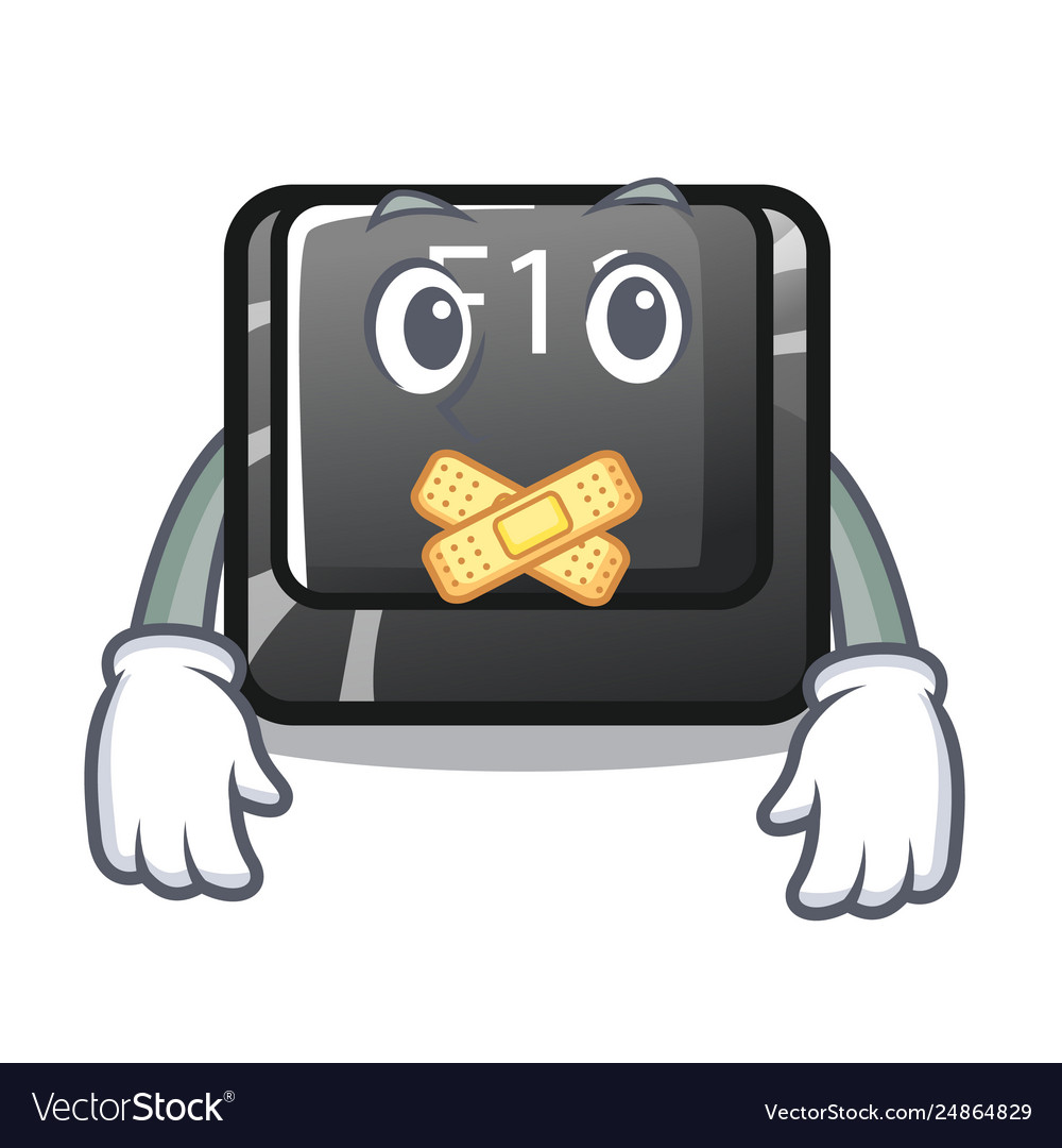 Silent button f11 on a cartoon computer