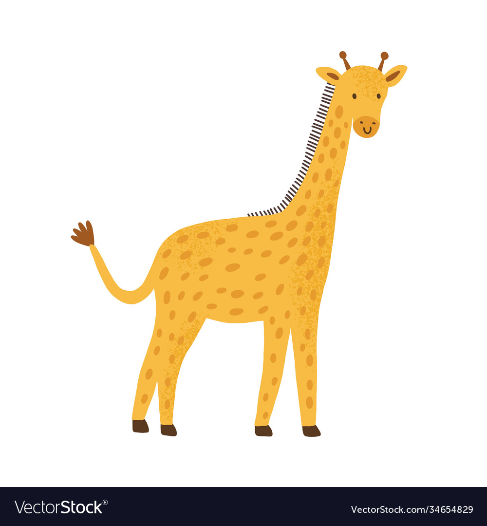 Smiling funny giraffe in simple scandinavian Vector Image