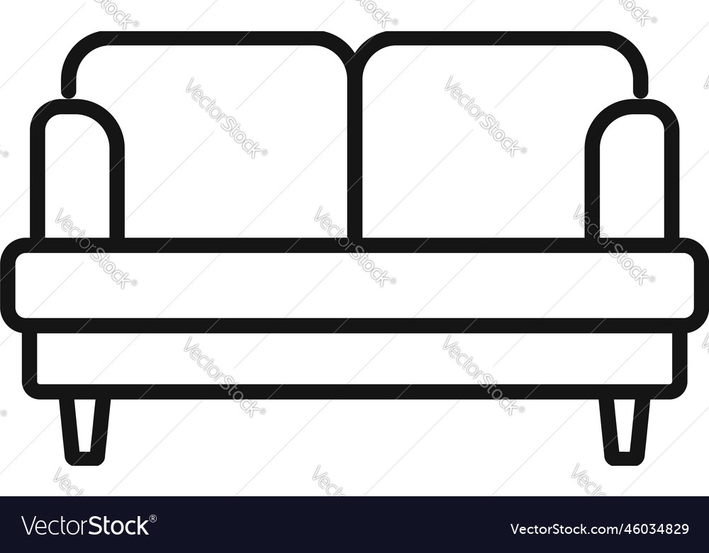 Soft room sofa icon outline travel Royalty Free Vector Image