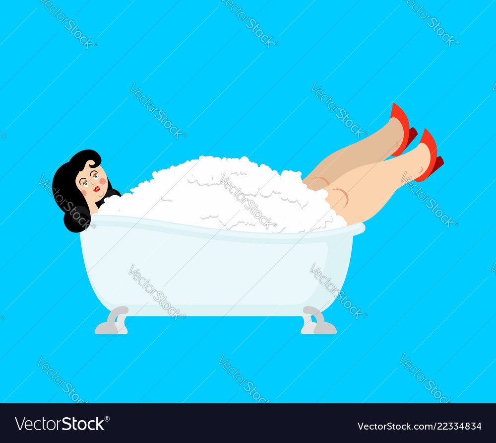 Beautiful girl in bath woman bathtub