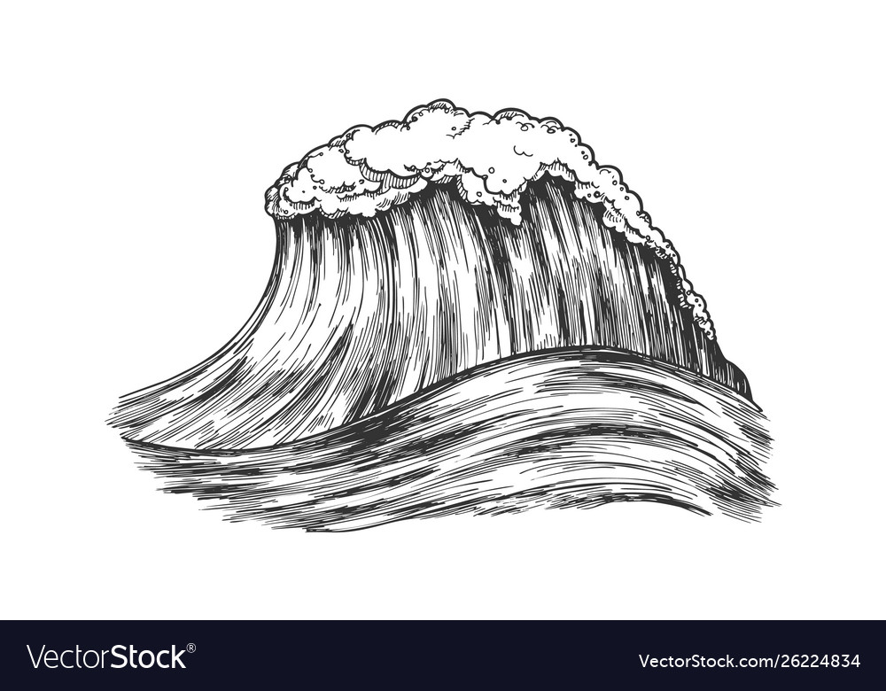 Big foamy tropical ocean marine wave storm