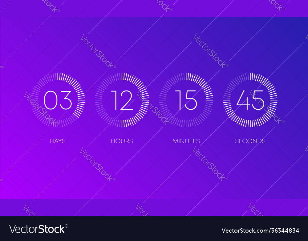 Countdown clock on orange gradient background vector image Countdown clock on orange gradient background