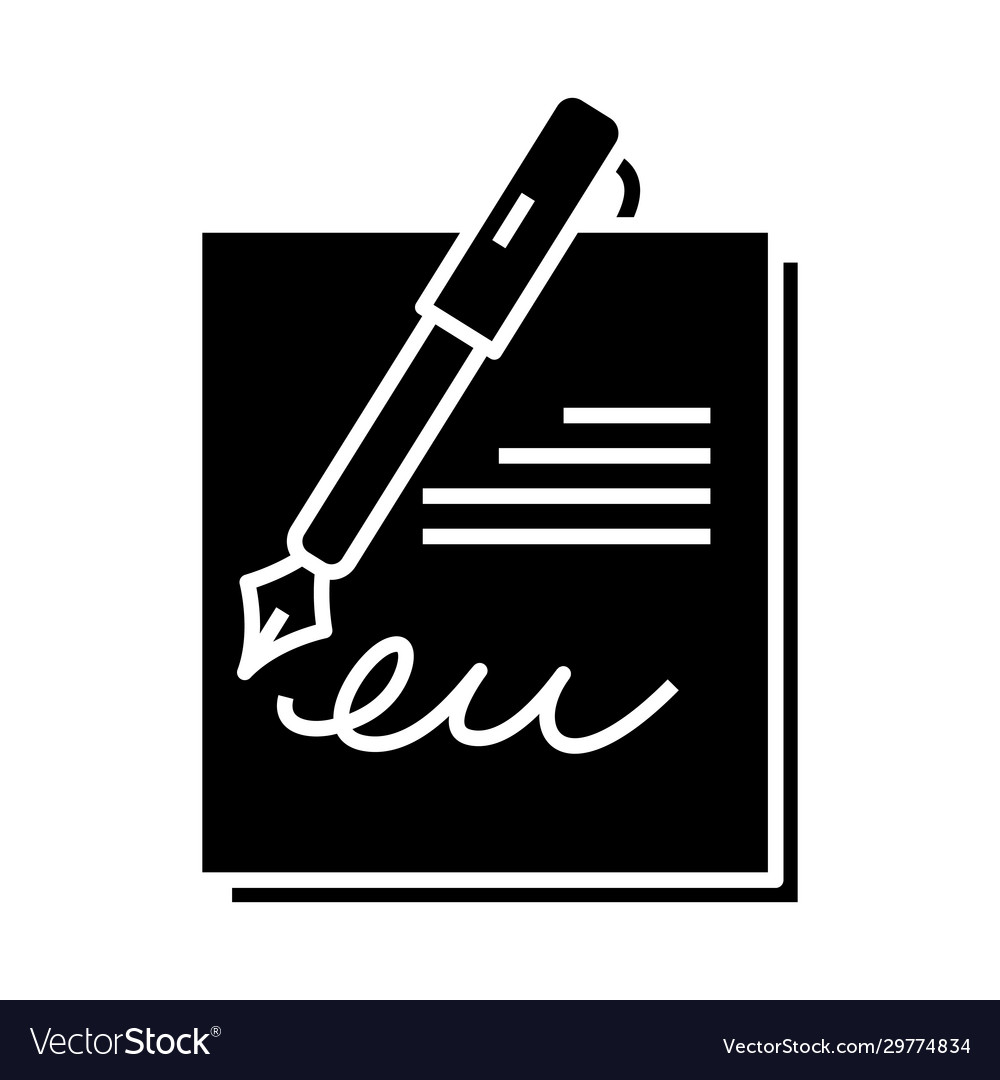 Execution document black icon concept vector image Execution document black icon concept