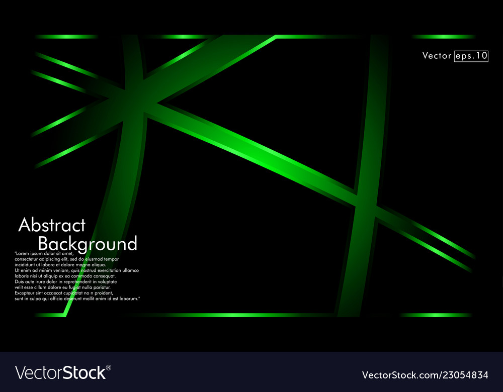 Green ribbon wave on a black background layout