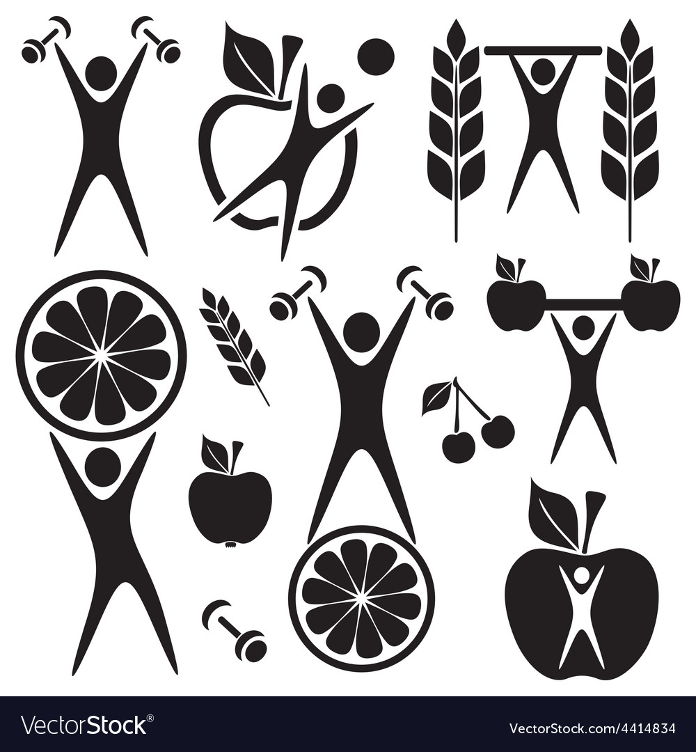 Health And Food Symbols Royalty Free Vector Image