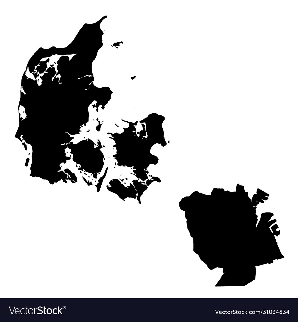 Map denmark and copenhagen country capital