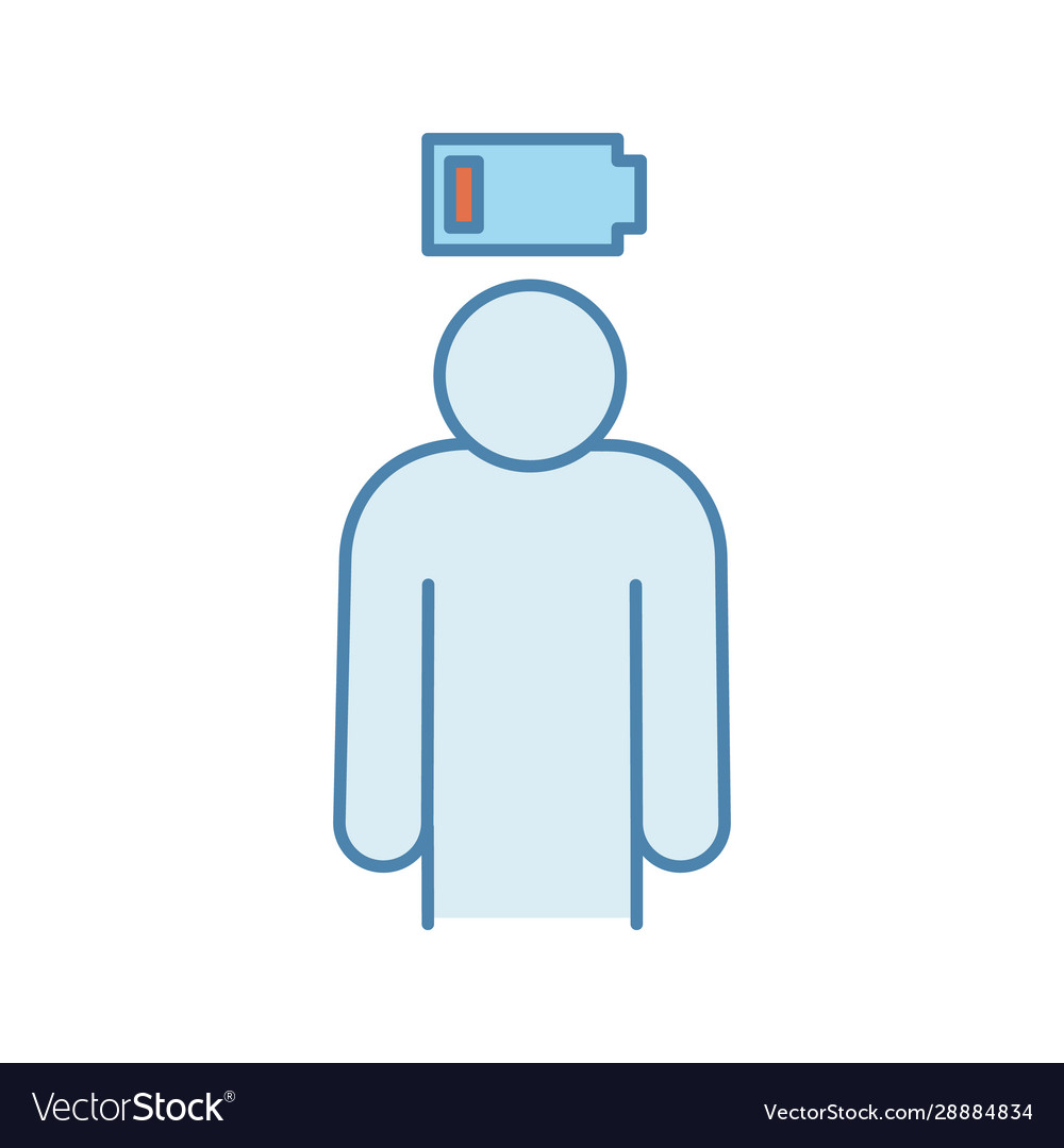 Mental Exhaustion Color Icon Royalty Free Vector Image