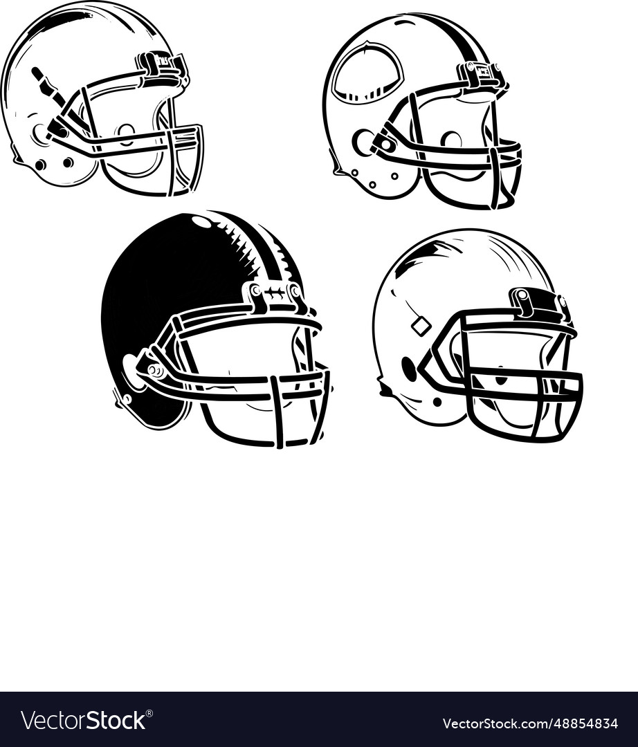 Rugby helmets Royalty Free Vector Image - VectorStock