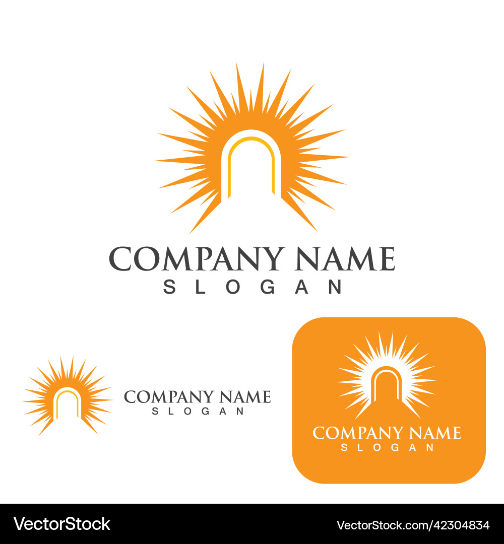 Sun logo template design Royalty Free Vector Image