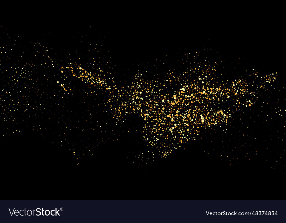 Texture golden glitter black background Royalty Free Vector