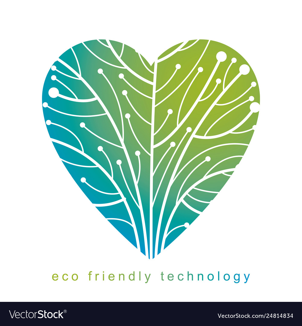 Tree in shape heart created with wireframe vector image Tree in shape heart created with wireframe