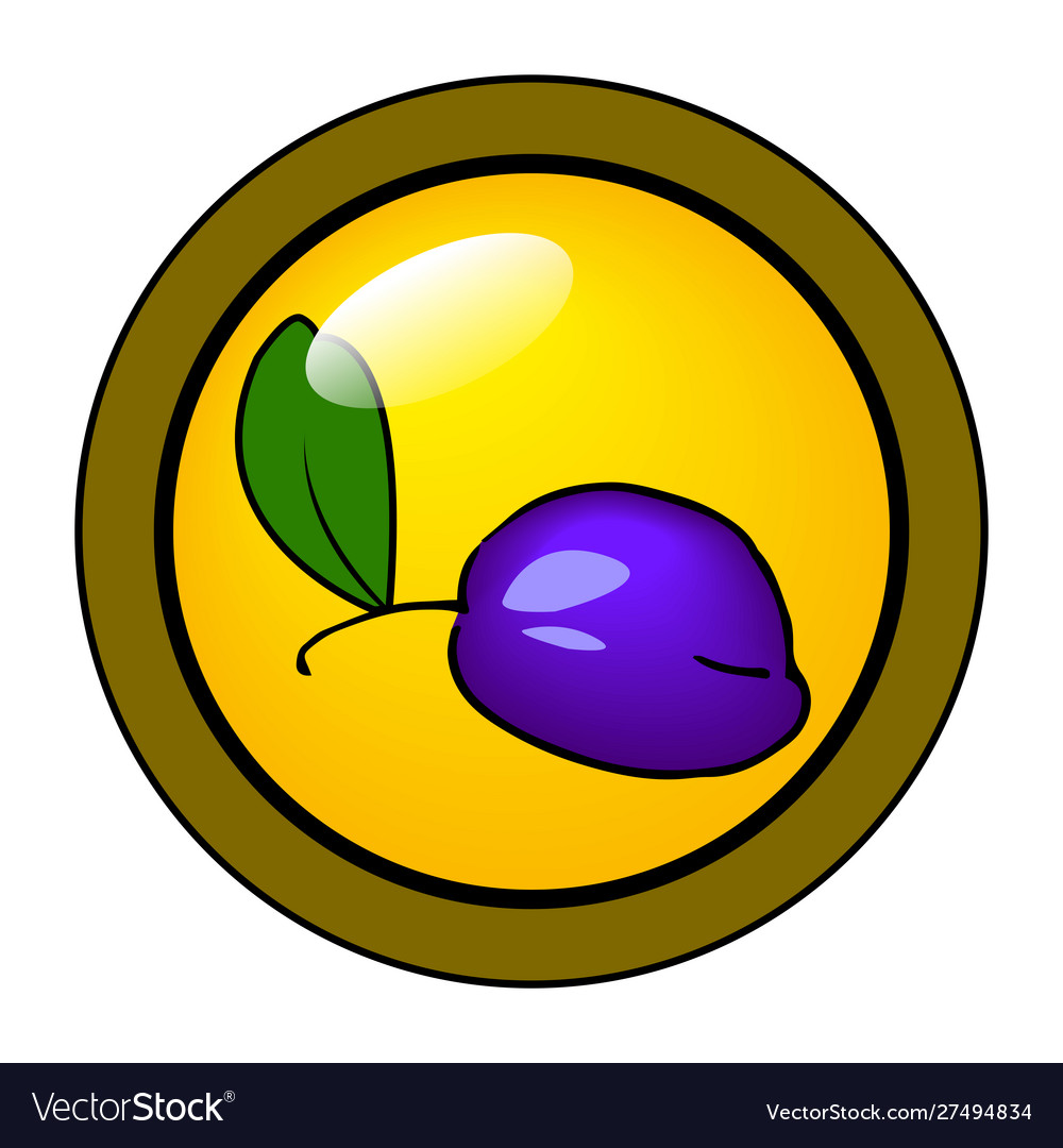 Violet plum in yellow bubble dark circle