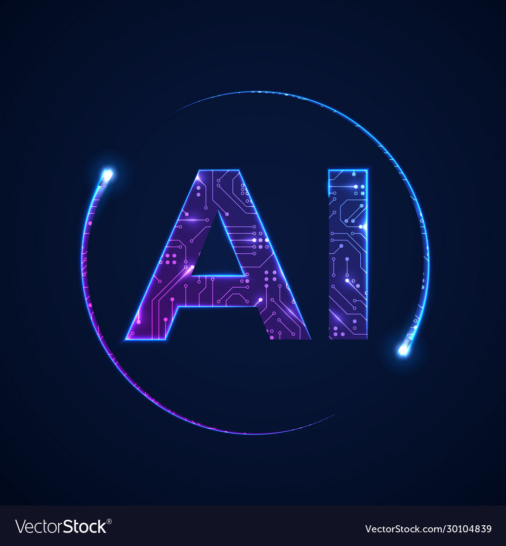 Artificial intelligence concept circuit board Vector Image