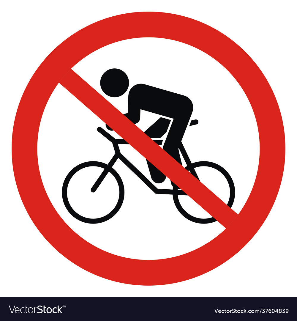 Ban cyclist red frame