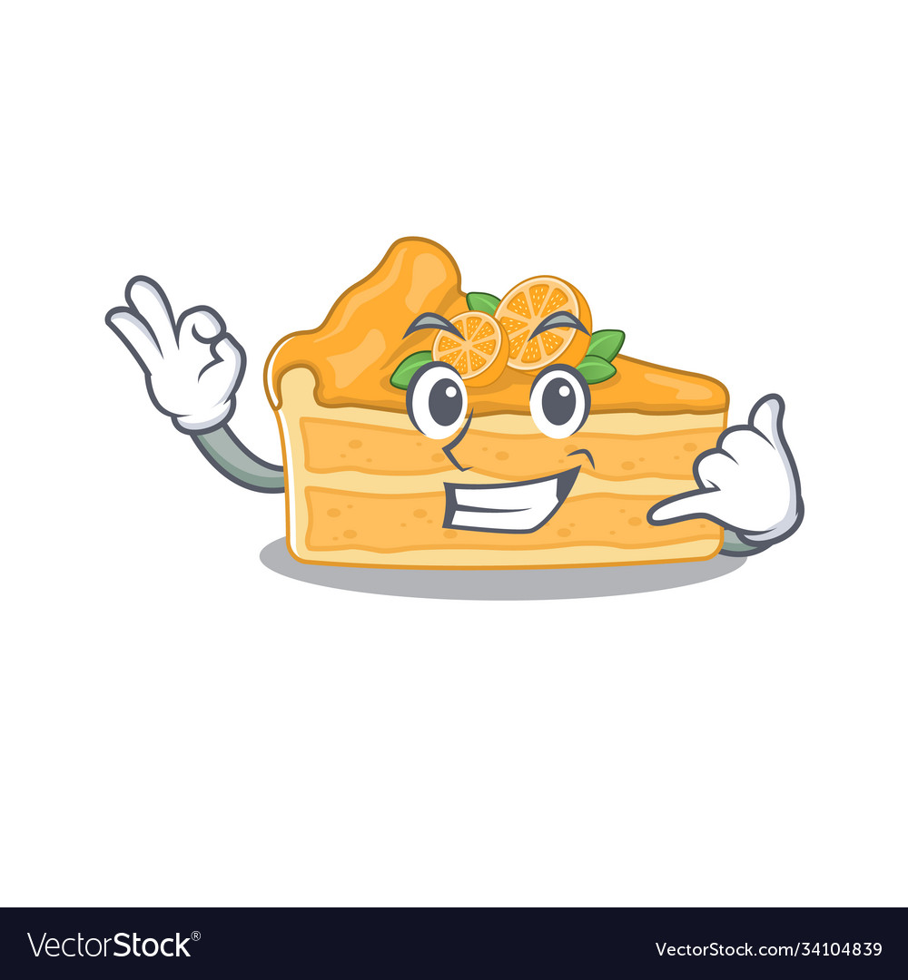 Cheesecake orange mascot cartoon design showing