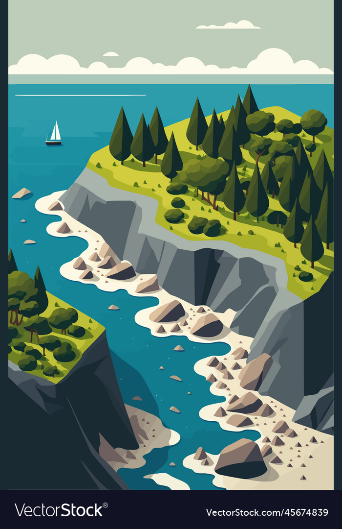 Coastline view from above sea