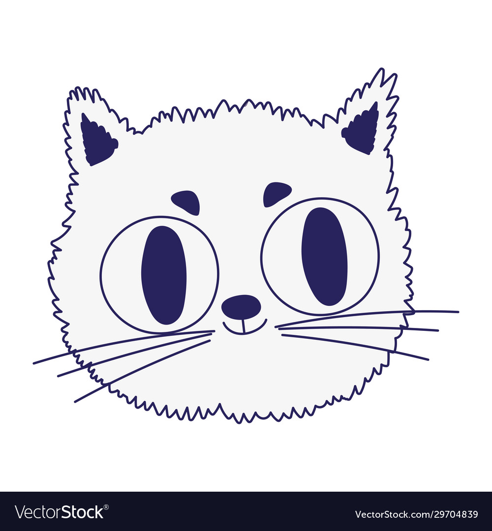 Collection of Cute cat cartoon face design icon. Cute cat cartoon