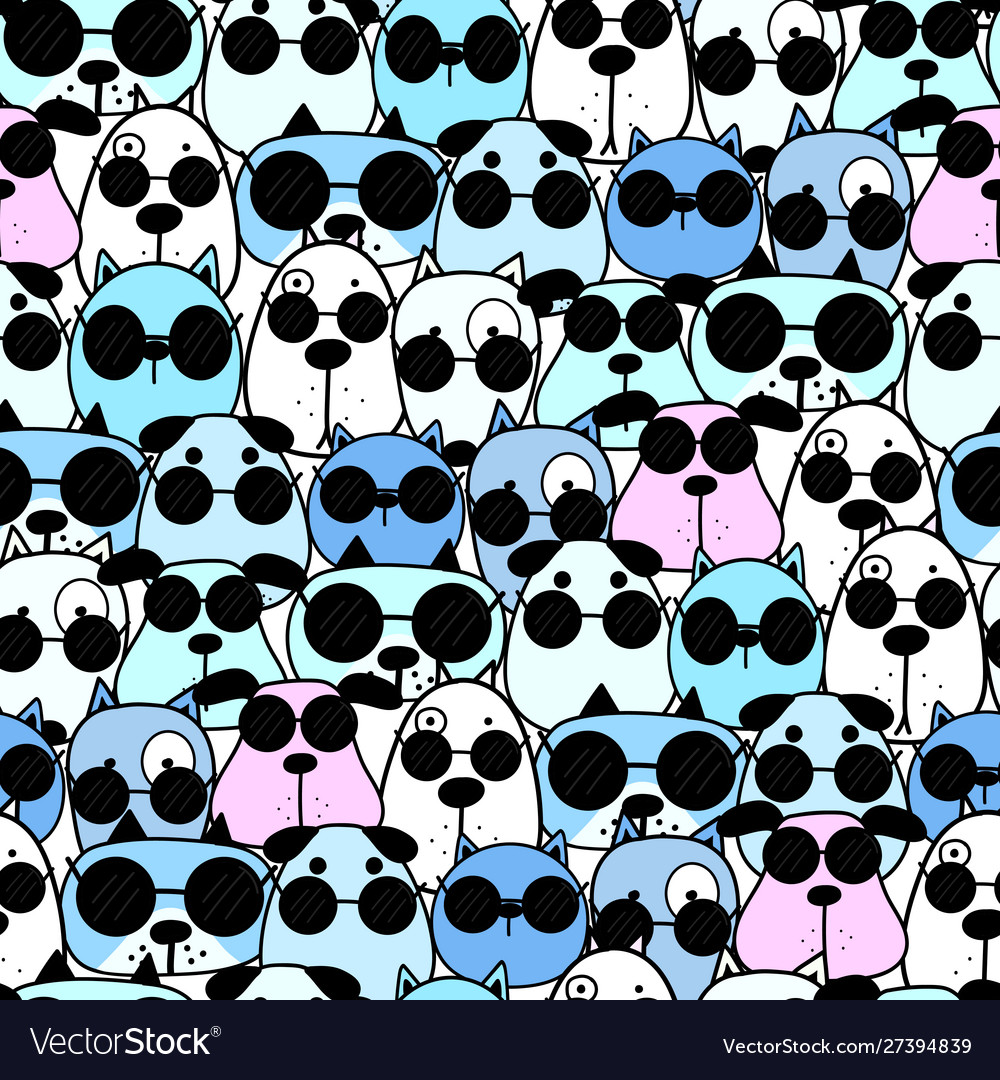 Cute dog seamless pattern background