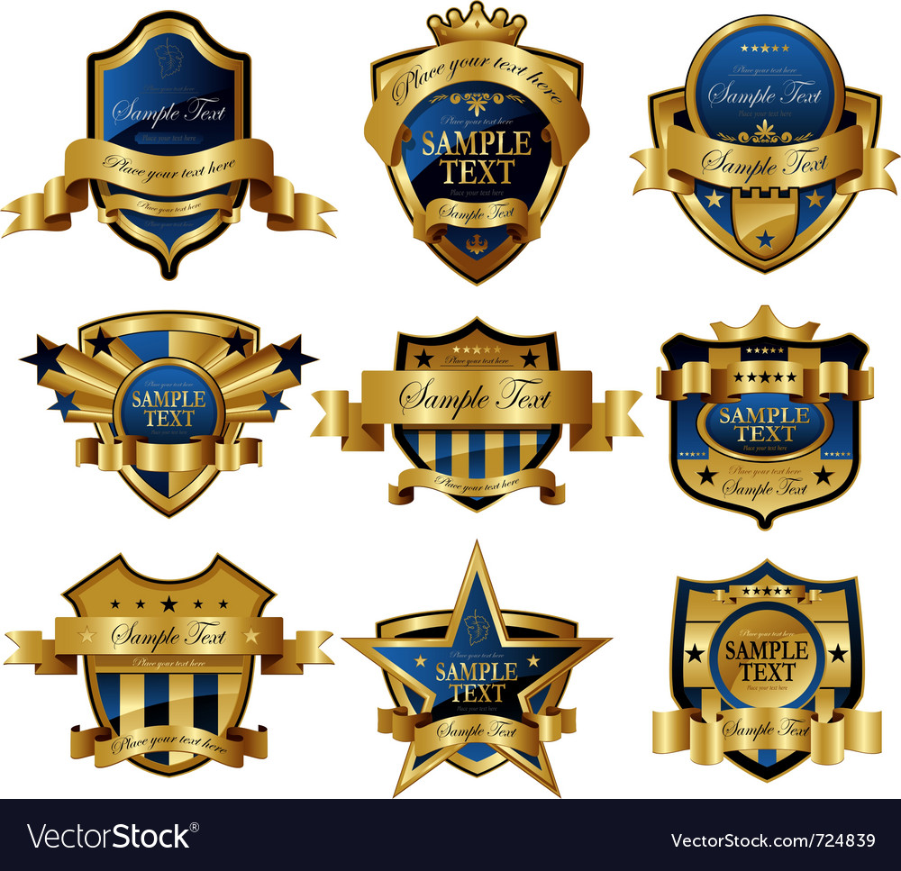 Decorative Ornate Gold Frame Label Royalty Free Vector Image